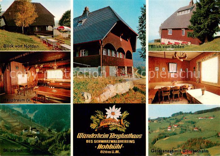 St Ulrich Schwarzwald Wanderheim Berglusthaus Schwarzwaldverein Panorama Geiersn