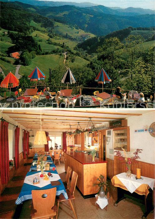 St Ulrich Schwarzwald Pension Gerstenhalm Stueble Terrasse Panorama