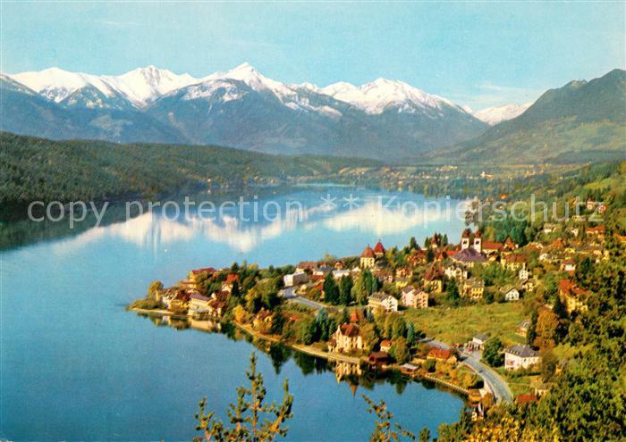 Millstatt Millstaettersee mit Kreuzeckgruppe Ostalpen