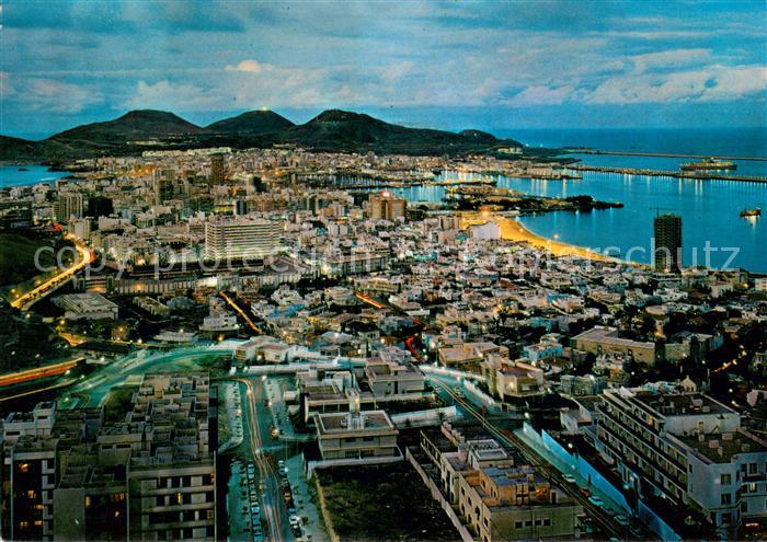 Las Palmas Gran Canaria Stadtpanorama Nachtaufnahme