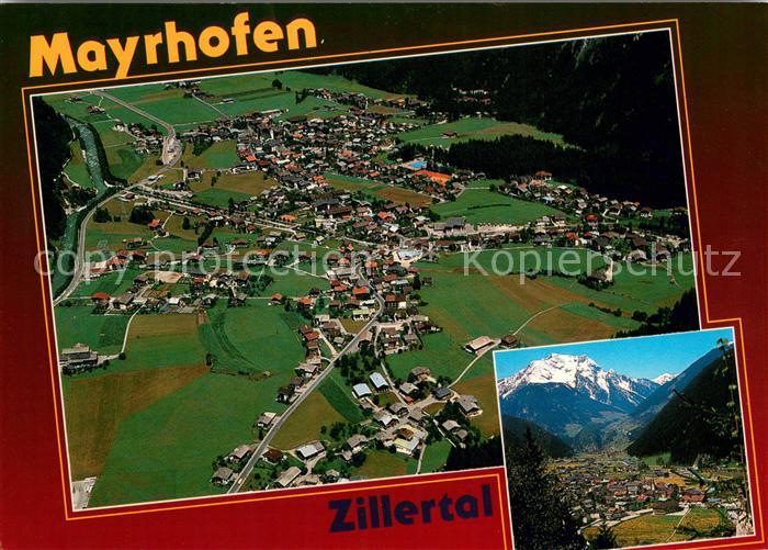 Mayrhofen Zillertal Fliegeraufnahme Gesamtansicht Zillertaler Alpen