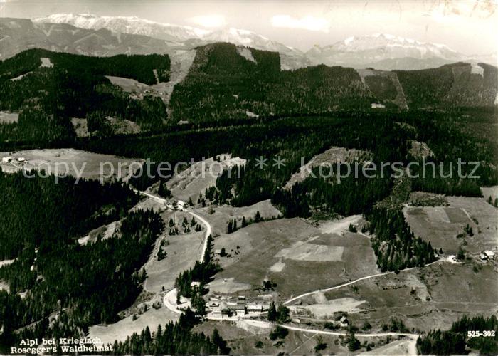 Krieglach Steiermark Alpl Rosegger's Waldheimat Fliegeraufnahme