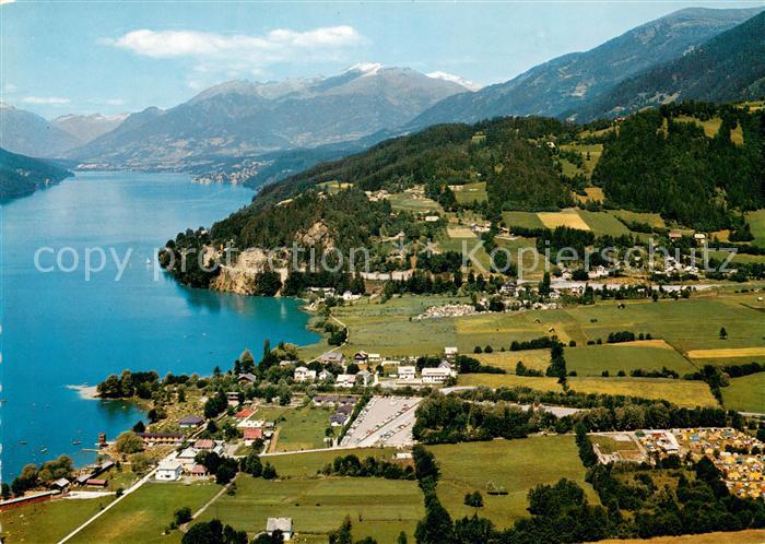 Doebriach Millstaettersee Alpenseebad Alpenpanorama Fliegeraufnahme