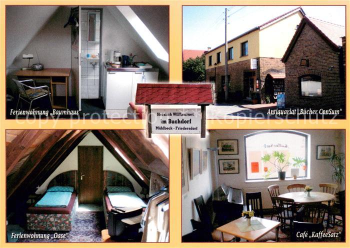 Friedersdorf Muehlbeck Buchdorf Ferienwohnungen Antiquariat Buecher Consum Cafe
