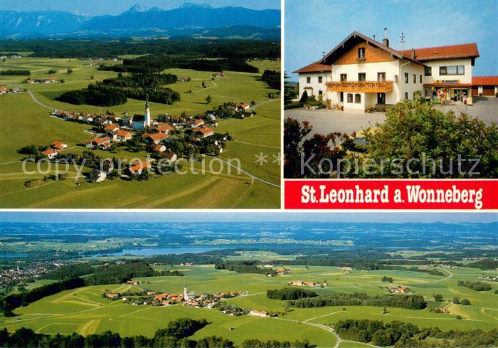 St Leonhard Wonneberg Flugbild mit Waginger See Gebirge Lebensmittel und Getraen