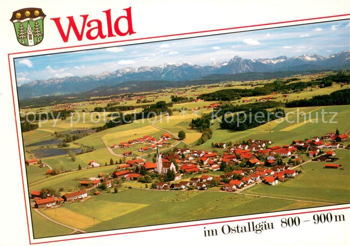 Wald Ostallgaeu Alpenpanorama Fliegeraufnahme