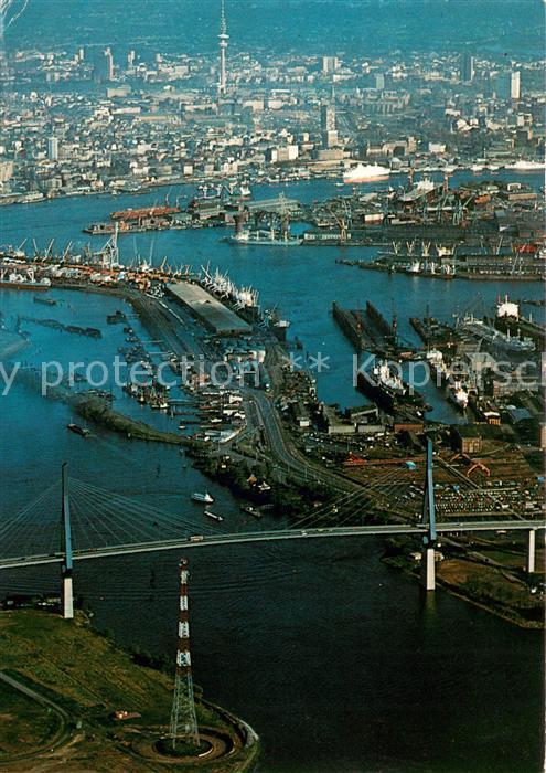 HAMBURG  CITY Koehlbrandbruecke Hafen Fliegeraufnahme
