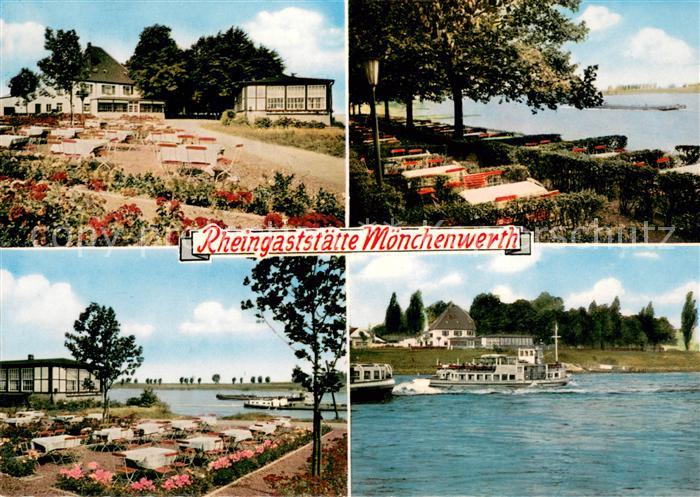 Buederich Duesseldorf Rheingaststaette Moenchwerth Terrasse Rheinpartie