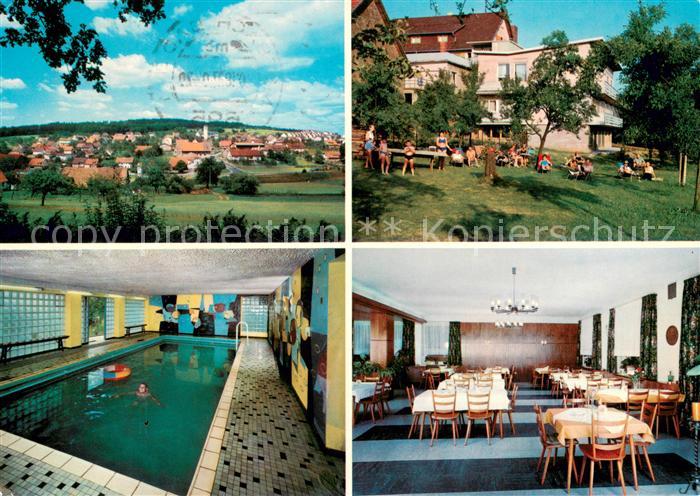 Krumbach Odenwald Panorama Pension zum Engel Gaststube Liegewiese Hallenbad