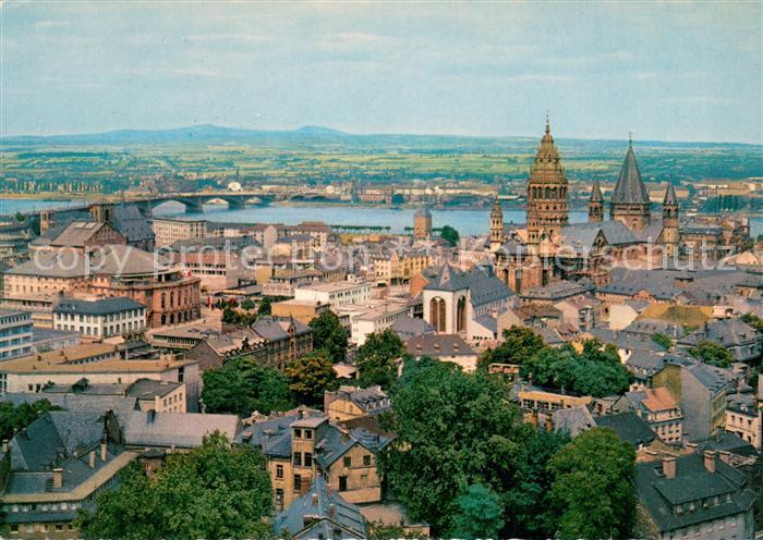 Mainz Rhein Fliegeraufnahme