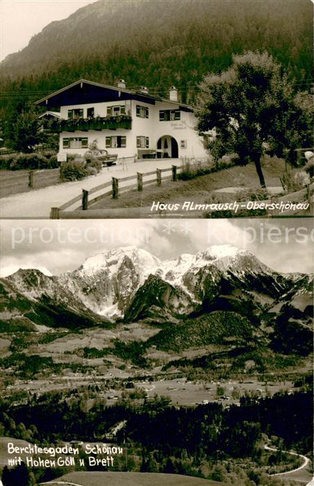 Oberschoenau Koenigssee Gaestehaus Pension Haus Almrausch Panorama mit Hoher Goe