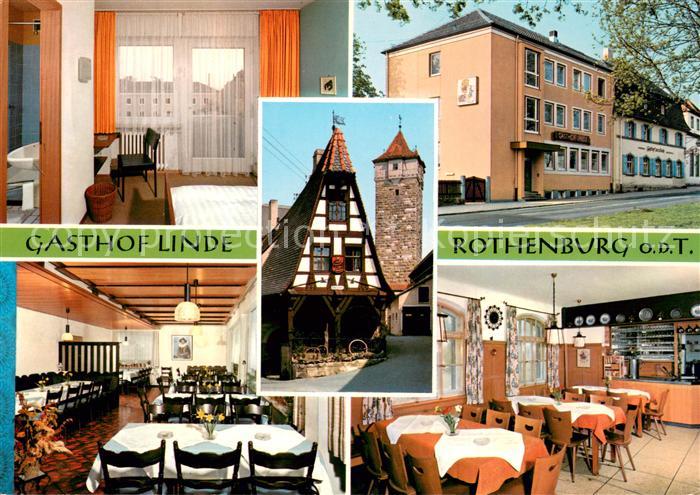 Rothenburg Tauber Gasthof Linde Gastraum Fremdenzimmer Altstadt Fachwerkhaus Ger