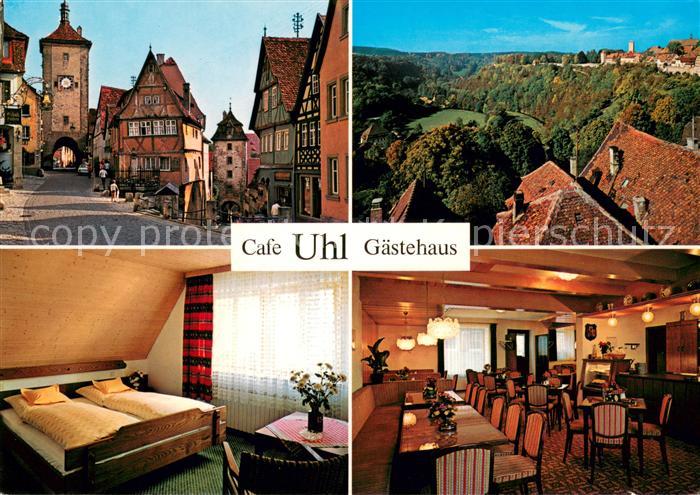 Rothenburg Tauber Cafe Uhl Gaestehaus Fremdenzimmer Altstadt Panorama