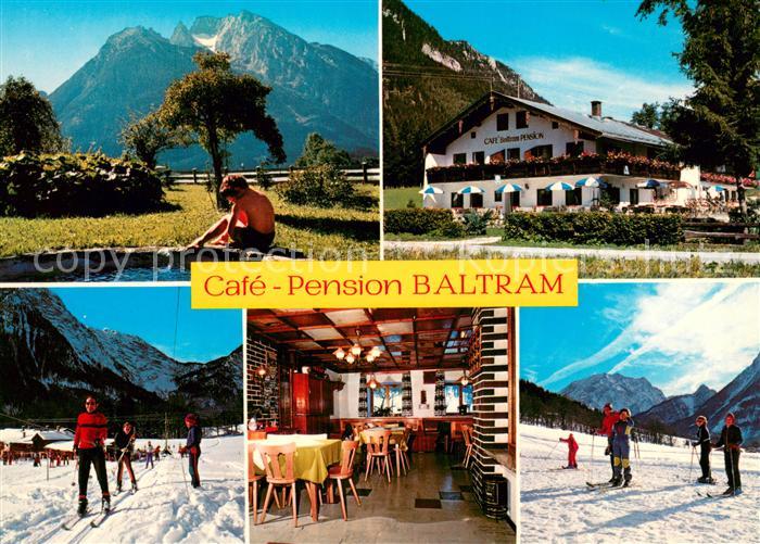 Ramsau Berchtesgaden Cafe Pension Baltram Wintersport Alpen