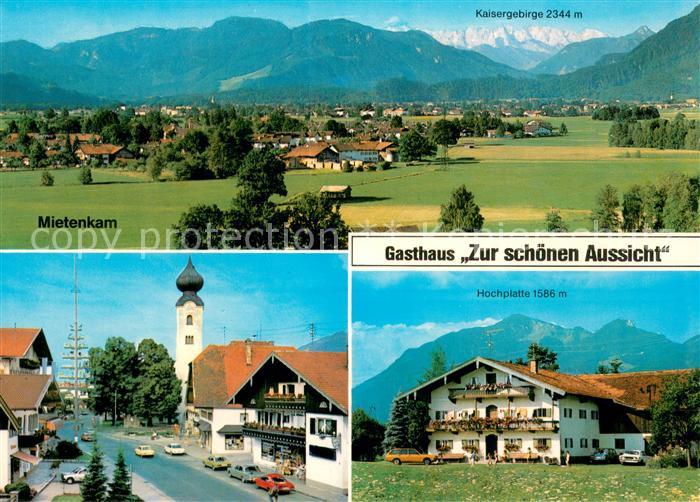 Westerbuchberg Gasthaus Zur schoenen Aussicht Hochplatte Ammergauer Alpen Panora