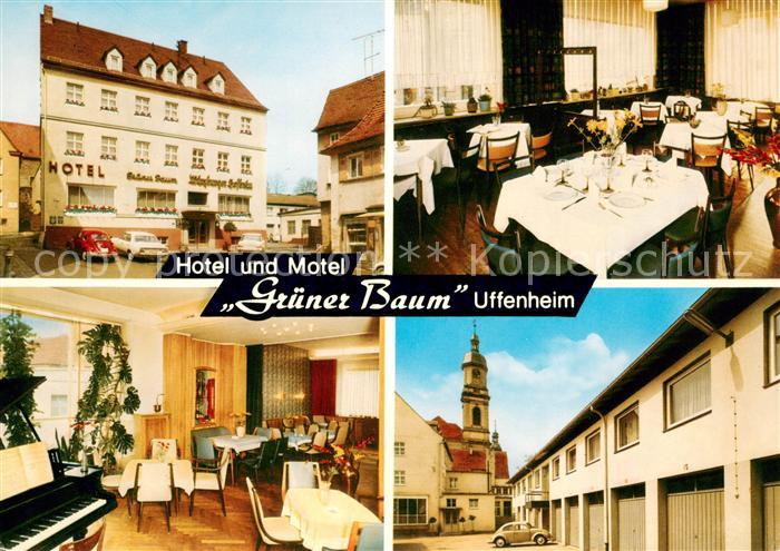 Uffenheim Hotel Motel Gruener Baum Restaurant Ortsmotiv mit Kirche