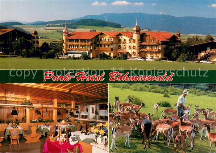 Warzenried Park Hotelanlage Boehmerwald Restaurant Wildgehege Landschaftspanoram