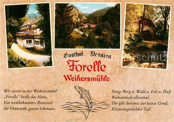 Weihersmuehle Weismain Gasthof Pension Forelle Panorama Kleinziegenfelder Tal