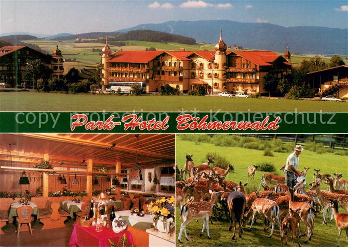 Warzenried Park Hotelanlage Boehmerwald Restaurant Wildgehege Landschaftspanoram