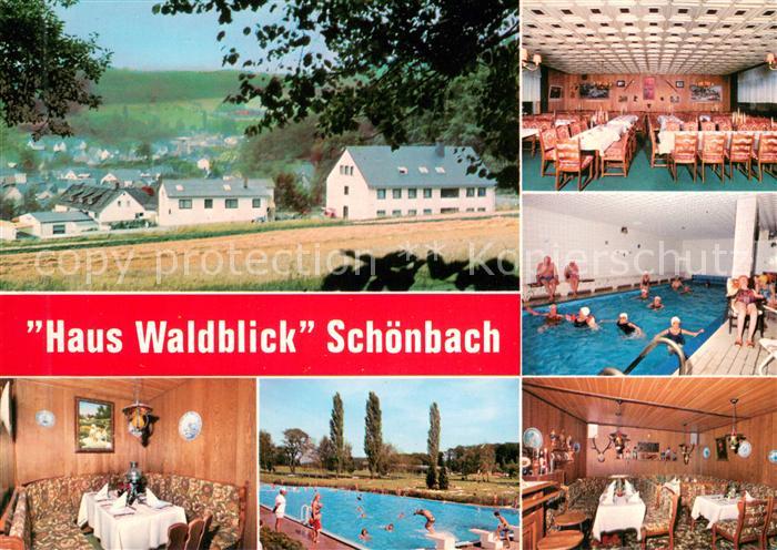 Schoenbach Dillkreis Restaurant Pension Haus Waldblick Hallenbad Freibad Ortsans