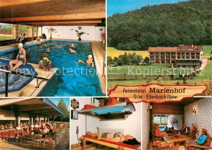Grasellenbach Ferienhotel Marienhof Pension Cafe Hallenbad Terrasse