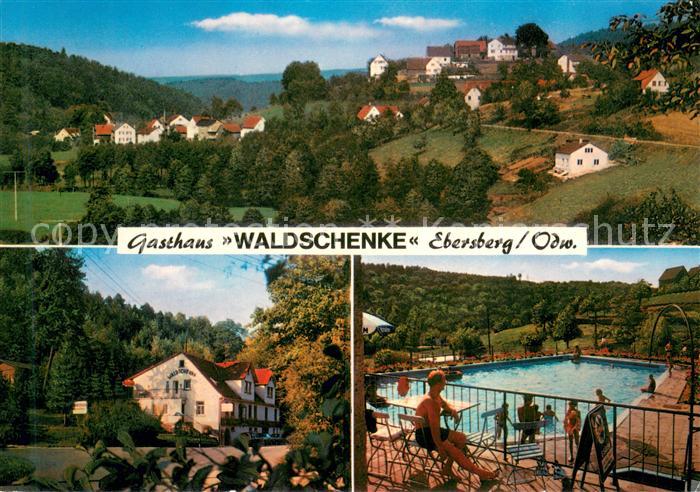 Ebersberg Odenwald Gasthaus Waldschenke Swimming Pool Ortsansicht