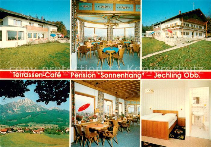 Jechling Terrassen-Cafe Pension Sonnenhang Gesamtansicht mit Alpenpanorama