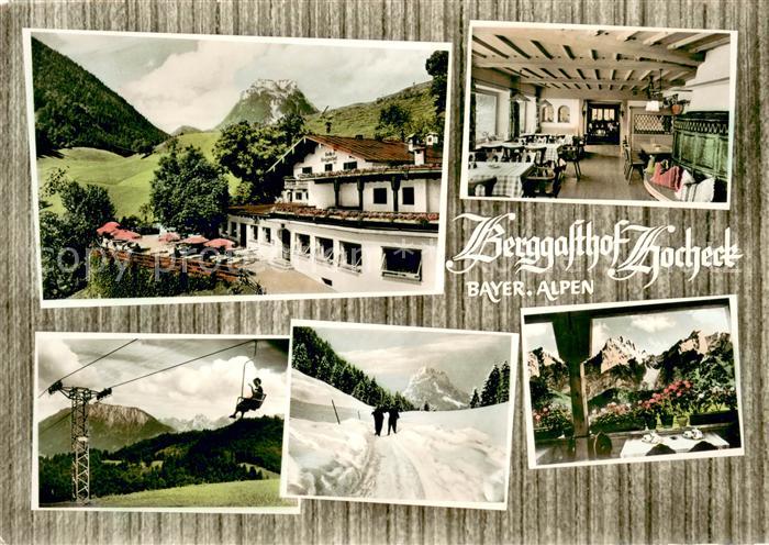 Oberaudorf Berggasthof Hocheck Bayerische Alpen Sessellift Winterlandschaft
