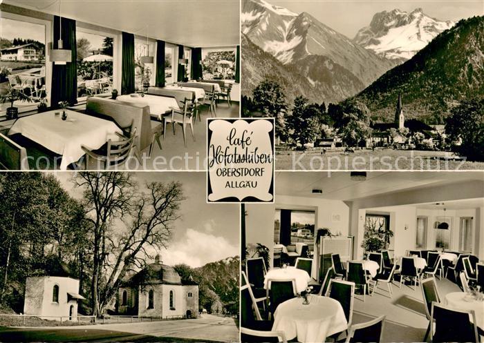 Oberstdorf Cafe Hoefatsstuben Kapelle Ortsansicht mit Kirche Alpen