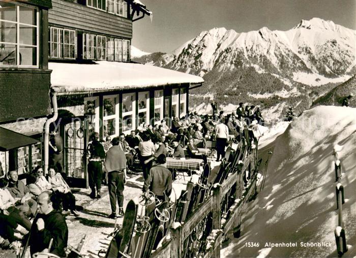 Oberstdorf Alpenhotel Schoenblick Sonnenterrasse Bergstation Soellereckbahn Allg