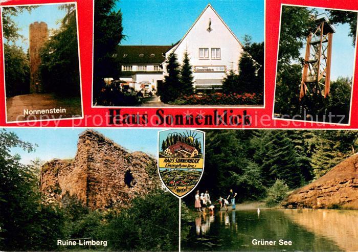 Eininghausen Pension Sonnenblick Ruine Limberg Nonnenstein Aussichtsturm Gruener