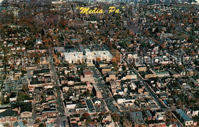 Media Pennsylvania Aerial view County seat of Delaware County showing court hous
