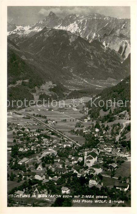 Schruns Vorarlberg Fliegeraufnahme mit Zimba