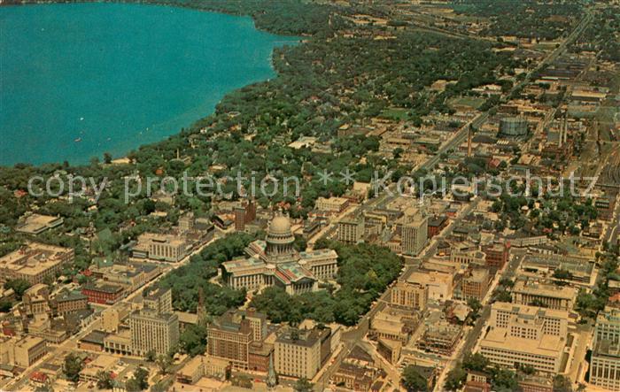 Madison Wisconsin Air view of Capitol Square
