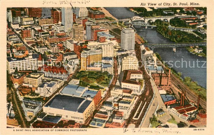 Saint Paul Minnesota Air view of Saint Pauls downtown district showing proximity