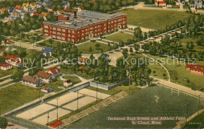 Saint Cloud Minnesota Technical High School and Athletic Field Air view