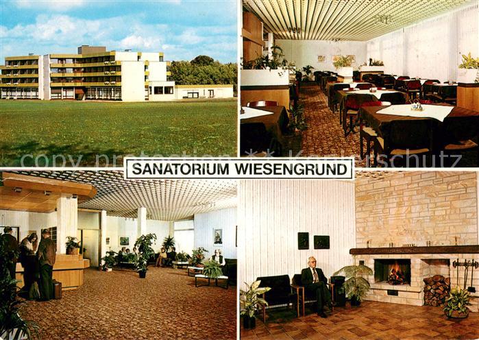 Bad Westernkotten Sanatorium Wiesengrund Gastraum Foyer Kaminzimmer