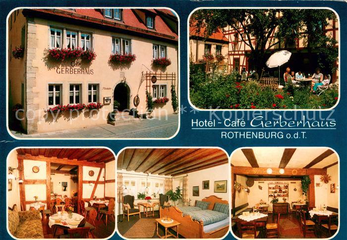 Rothenburg Tauber Hotel Cafe Gerberhaus Gastraeume Zimmer Gartenterrasse