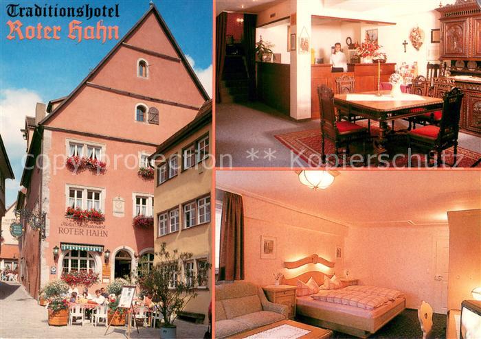 Rothenburg Tauber Traditionshotel Roter Hahn Rezeption Zimmer