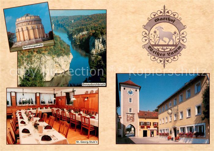 Kelheim Befreiungshalle Donaudurchbruch Gasthof Weisses Lamm St Georg Stubn