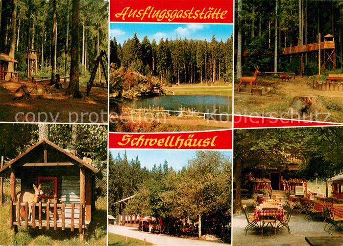 Zwiesel Niederbayern Gaststaette Schwellhaeusl Waldpartie Weiher Terrasse Baumpf