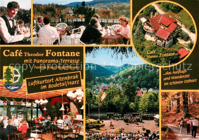 Altenbrak Harz Cafe Theodor Fontane mit Panorama Terrasse Fliegeraufnahme Waldwe