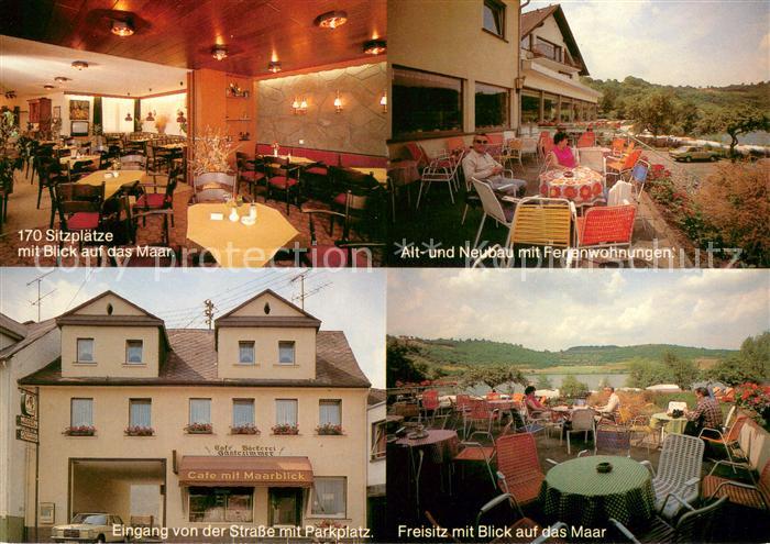 Schalkenmehren Cafe Pension Garni Lenerz Gaststube Terrasse Eingang