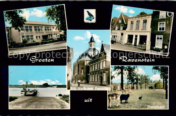 Ravenstein Niederlande Jongensschool Mass Kerk met Pastorie Markstraat Dierenpar