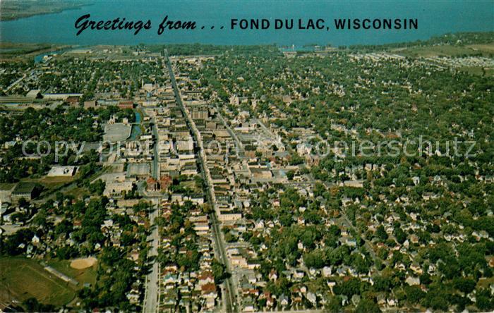 Wisconsin US-State Fond du Lac South Shore of Lake Winnebago Air view