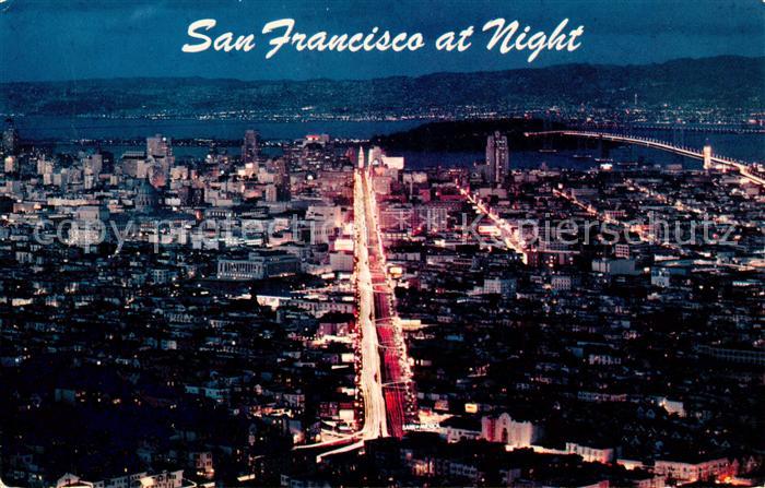San Francisco California Air view at Night