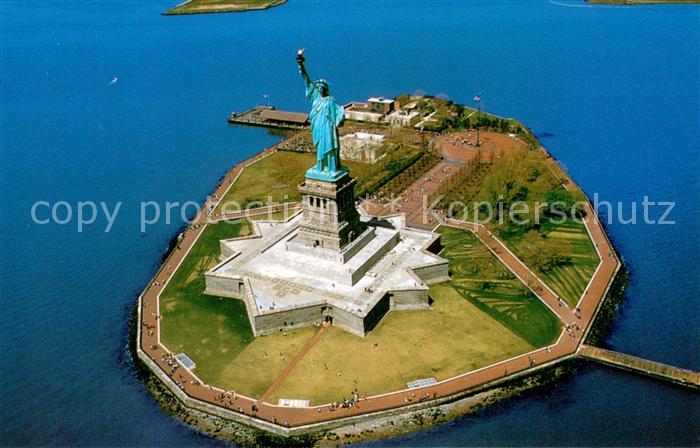 New York City Statue of Liberty National Monument Air view