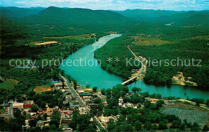 Corinth New York in the Adirondacks Aerial view
