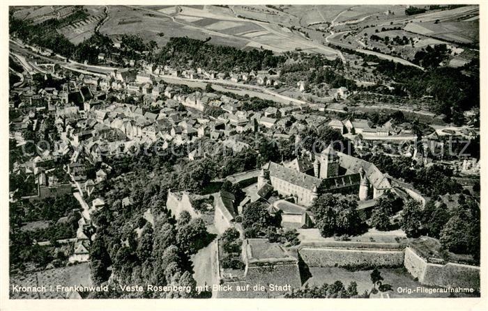 Kronach Oberfranken Fliegeraufnahme mit Veste Rosenberg