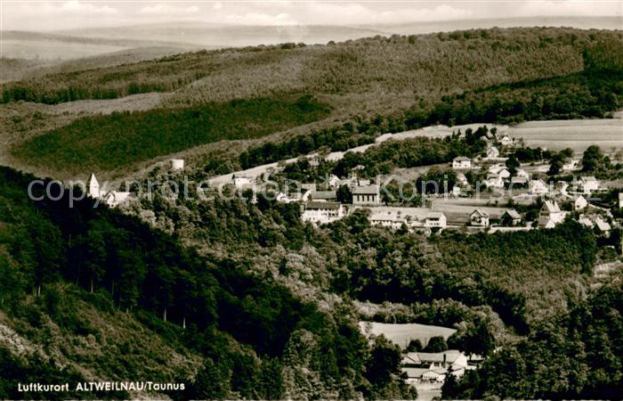 Altweilnau Fliegeraufnahme mit Cafe Pension Schoenblick